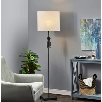 Elton Rubber Wood Floor Lamp Black - Adesso 3 Elton Rubber Wood Floor Lamp Black - Adesso