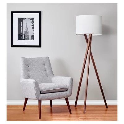 63" Brooklyn Floor Lamp Walnut - Adesso 3 63" Brooklyn Floor Lamp Walnut - Adesso