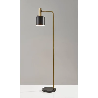 61" Emmett Floor Lamp Black - Adesso 3 61" Emmett Floor Lamp Black - Adesso