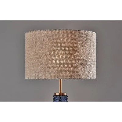 Glass Delilah Floor Lamp Antique Brass/Blue - Adesso 5 Glass Delilah Floor Lamp Antique Brass/Blue - Adesso - Image 3