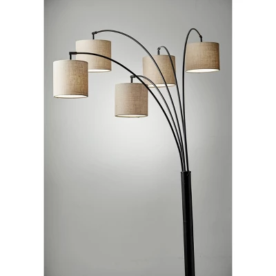 82" Trinity 5-Arm Arc Lamp Bronze - Adesso 4 82" Trinity 5-Arm Arc Lamp Bronze - Adesso - Image 2
