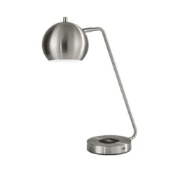 18" X 20.5" Wireless Charging Table Lamp Medium Silver - Adesso