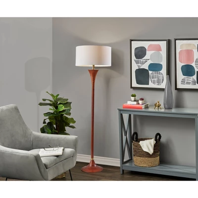 Rebecca Floor Lamp Walnut Rubberwood With Antique Brass Accent - Adesso 3 Rebecca Floor Lamp Walnut Rubberwood With Antique Brass Accent - Adesso