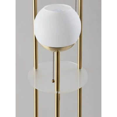 Bianca Shelf Floor Lamp Antique Brass - Adesso 6 Bianca Shelf Floor Lamp Antique Brass - Adesso - Image 4