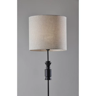 Elton Rubber Wood Floor Lamp Black - Adesso 6 Elton Rubber Wood Floor Lamp Black - Adesso - Image 4