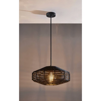 7" Kingston Pendant Ceiling Light Black - Adesso 8 7" Kingston Pendant Ceiling Light Black - Adesso - Image 6