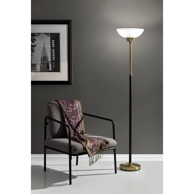 71" Bergen Collection Torchiere Black - Adesso 5 71" Bergen Collection Torchiere Black - Adesso - Image 3