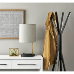 Curtis AdessoCharge Wireless Charging Table Lamp Black/Brass - Adesso