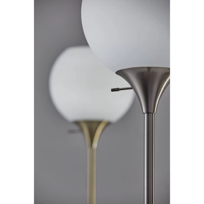 71" 3-way Fiona Torchiere Steel - Adesso 8 71" 3-way Fiona Torchiere Steel - Adesso - Image 6