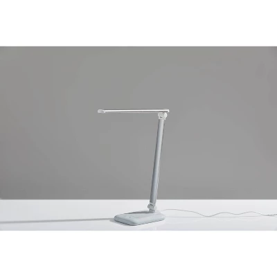 16.25" Lennox Multi-Function Desk Lamp (Includes LED Light Bulb) White - Adesso 4 16.25" Lennox Multi-Function Desk Lamp (Includes LED Light Bulb) White - Adesso - Image 2
