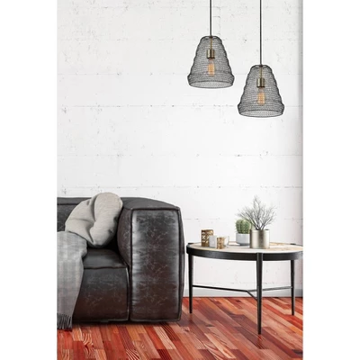 Sheridan Pendant With Antique Brass Accent Black - Adesso 3 Sheridan Pendant With Antique Brass Accent Black - Adesso