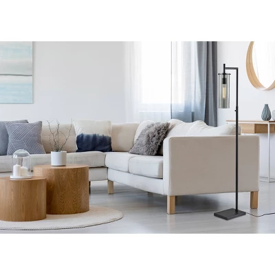 1-Light Dalton Floor Lamp Black (Includes Light Bulb) - Adesso 3 1-Light Dalton Floor Lamp Black (Includes Light Bulb) - Adesso