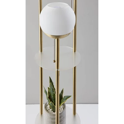 Bianca Shelf Floor Lamp Antique Brass - Adesso 5 Bianca Shelf Floor Lamp Antique Brass - Adesso - Image 3