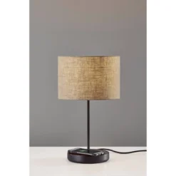 19.5" Oliver Charge Table Lamp Black - Adesso 13 19.5" Oliver Charge Table Lamp Black - Adesso -Adesso GUEST 98542b69 5f26 449a 8a15 d4a3a3133f4e