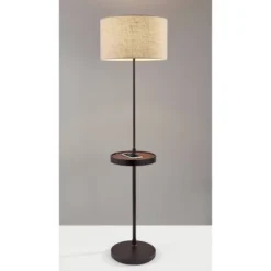 63.5" Oliver Charge Shelf Floor Lamp Black - Adesso -Adesso GUEST 9bd56f31 3f07 4dfe 8178 d0a400dae3c1