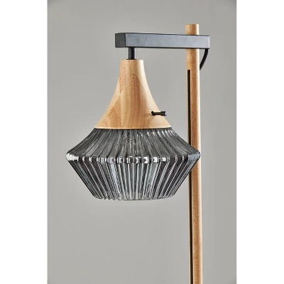 Elsie Natural Wood Floor Lamp Black - Adesso 3 Elsie Natural Wood Floor Lamp Black - Adesso