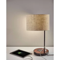 19.5" Oliver Charge Table Lamp Black - Adesso 16 19.5" Oliver Charge Table Lamp Black - Adesso -Adesso GUEST a06b5016 b501 48c2 9405 f787c6c6eb0d
