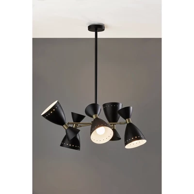 5-Head Oscar Pendant Black - Adesso 4 5-Head Oscar Pendant Black - Adesso - Image 2