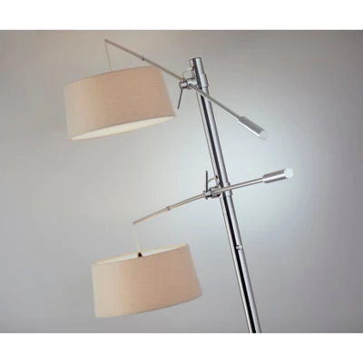 78" Manhattan Two Arm Arc Lamp Steel - Adesso 6 78" Manhattan Two Arm Arc Lamp Steel - Adesso - Image 4