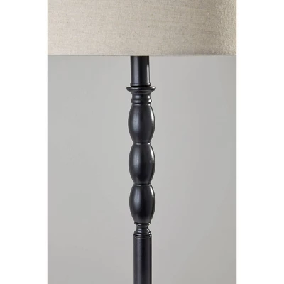 58" 3-way William Floor Lamp Black - Adesso 4 58" 3-way William Floor Lamp Black - Adesso - Image 2