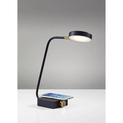 15.5" X 19" Conrad Adessocharge Desk Lamp (Includes LED Light Bulb) Matte Black - Adesso 4 15.5" X 19" Conrad Adessocharge Desk Lamp (Includes LED Light Bulb) Matte Black - Adesso - Image 2