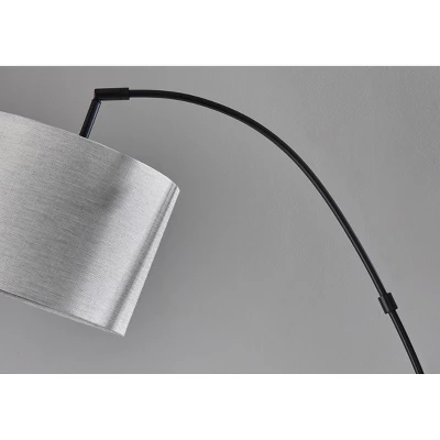 Bowery Arc Lamp Black/Red - Adesso 5 Bowery Arc Lamp Black/Red - Adesso - Image 3