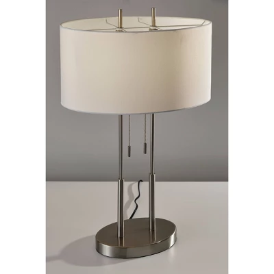 Duet Table Lamp Silver - Adesso 3 Duet Table Lamp Silver - Adesso