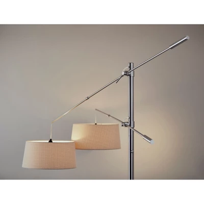 78" Manhattan Two Arm Arc Lamp Steel - Adesso 7 78" Manhattan Two Arm Arc Lamp Steel - Adesso - Image 5