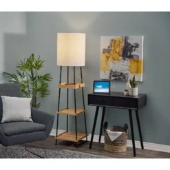Henry Charge Shelf Floor Lamp Natural Black - Adesso 8 Henry Charge Shelf Floor Lamp Natural Black - Adesso -Adesso GUEST b141e08f 09fc 44a0 8f23 310dc420114e