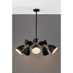 5-Head Oscar Pendant Black - Adesso