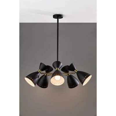 5-Head Oscar Pendant Black - Adesso 3 5-Head Oscar Pendant Black - Adesso