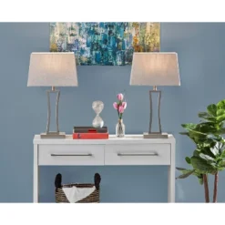 2pc Camila Table Lamps Bonus Silver - Adesso