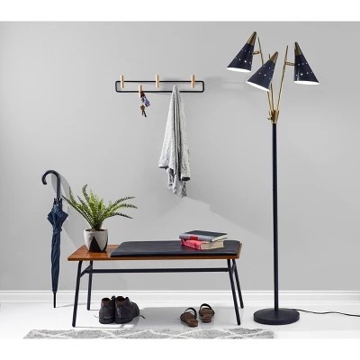 66" Nadine 3-Arm Floor Lamp Black - Adesso 7 66" Nadine 3-Arm Floor Lamp Black - Adesso - Image 5