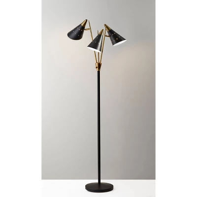 66" Nadine 3-Arm Floor Lamp Black - Adesso 5 66" Nadine 3-Arm Floor Lamp Black - Adesso - Image 3