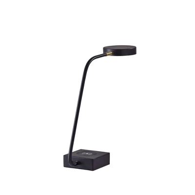 15.5" X 19" Conrad Adessocharge Desk Lamp (Includes LED Light Bulb) Matte Black - Adesso 3 15.5" X 19" Conrad Adessocharge Desk Lamp (Includes LED Light Bulb) Matte Black - Adesso