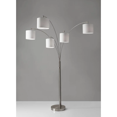 82" Trinity 5-Arm Arc Lamp Steel - Adesso 3 82" Trinity 5-Arm Arc Lamp Steel - Adesso