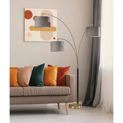 3 Arm Bergen Arc Lamp Black - Adesso 3 3 Arm Bergen Arc Lamp Black - Adesso