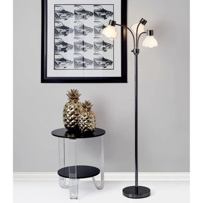 69" 3 Arm Presley Floor Lamp Light Silver - Adesso 4 69" 3 Arm Presley Floor Lamp Light Silver - Adesso - Image 2