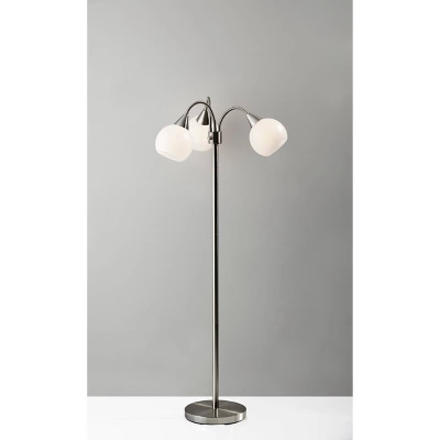 65.5" Phillip 3-Arm Floor Lamp Steel - Adesso 4 65.5" Phillip 3-Arm Floor Lamp Steel - Adesso - Image 2