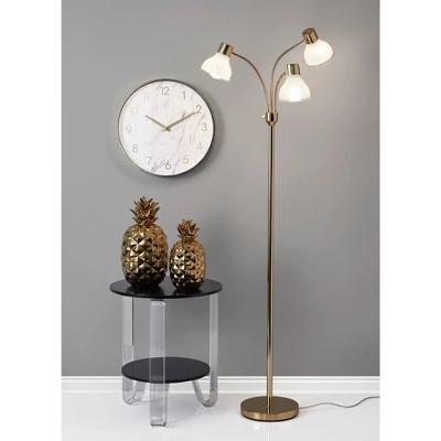 69" Presley 3 Arm Floor Lamp Gold - Adesso 4 69" Presley 3 Arm Floor Lamp Gold - Adesso - Image 2