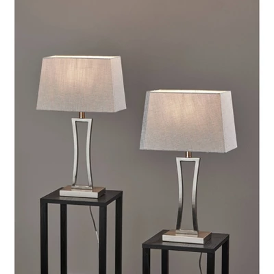 2pc Camila Table Lamps Bonus Silver - Adesso 4 2pc Camila Table Lamps Bonus Silver - Adesso - Image 2