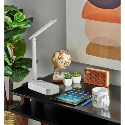 UV-C Sanitizing Table Lamp With Wireless Charging And Smart Switch White (Includes LED Light Bulb) - Adesso 4 UV-C Sanitizing Table Lamp With Wireless Charging And Smart Switch White (Includes LED Light Bulb) - Adesso - Image 2
