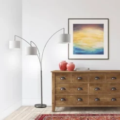 Trinity Arc Lamp Brushed Steel - Adesso
