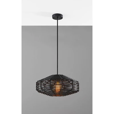 7" Kingston Pendant Ceiling Light Black - Adesso 3 7" Kingston Pendant Ceiling Light Black - Adesso