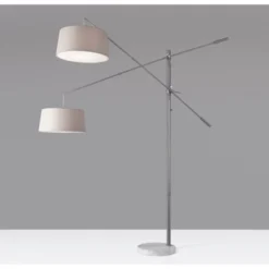 78" Manhattan Two Arm Arc Lamp Steel - Adesso 10 78" Manhattan Two Arm Arc Lamp Steel - Adesso -Adesso GUEST da6677fc 17d5 4eec 8428 26f603cfc8e1