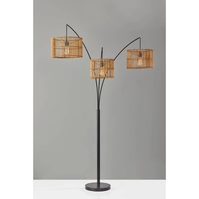82" Cabana Collection 3-Arm Arc Lamp Black - Adesso 3 82" Cabana Collection 3-Arm Arc Lamp Black - Adesso