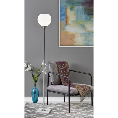71" 3-way Fiona Torchiere Steel - Adesso 9 71" 3-way Fiona Torchiere Steel - Adesso - Image 7