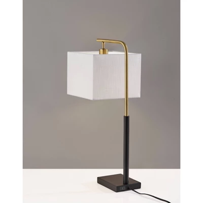 Flora Antique Brass Table Lamp Black - Adesso 5 Flora Antique Brass Table Lamp Black - Adesso - Image 3