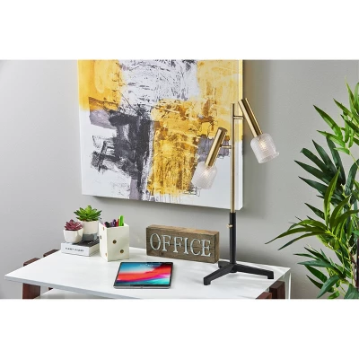 Melvin LED Table Lamp Antique Brass (Includes LED Light Bulb) Black - Adesso 4 Melvin LED Table Lamp Antique Brass (Includes LED Light Bulb) Black - Adesso - Image 2
