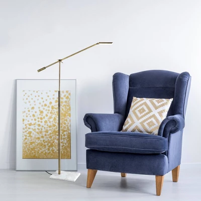 LED Vera Floor Lamp Antique Brass (Includes LED Light Bulb) - Adesso 3 LED Vera Floor Lamp Antique Brass (Includes LED Light Bulb) - Adesso